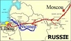 Carte du "Normandie-Niémen" en Russie