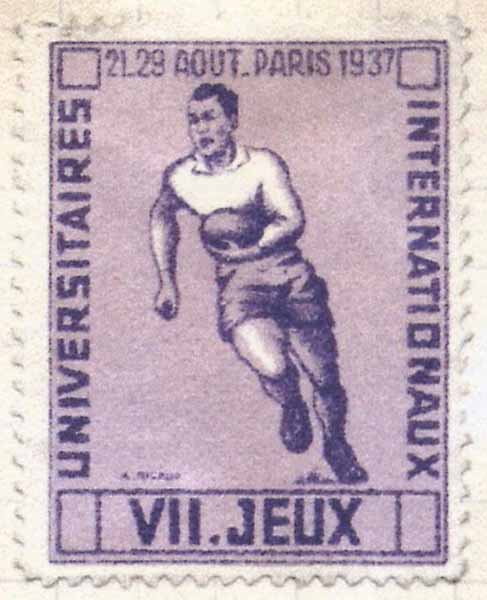 14 timbre des Jeux universitaires internationaux de 1937