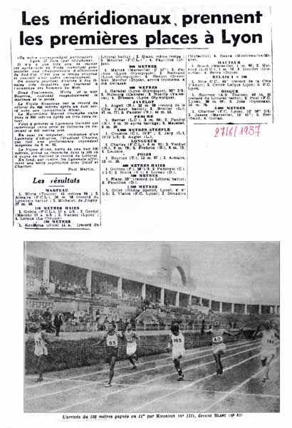21 sport : inter -régionaux à Lyon en 1937: journal
