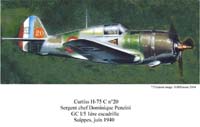 12 Curtiss H-75 ( P36) N° 20  de Penzini en 1940