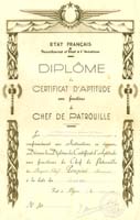 15 Penzini : diplôme de chef de Patrouille 1941