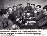 18 La "popote" du GC 1/5 à St Maurice de Rémens :Charles, Bressieux, Belleville, Salvagniac ...