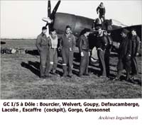 23 Pilotes du GC 1/5 à Dole: Bourcier, Welvert,Goupy, Defaucamberge, Lacolle, Escaffre, Gorge, Gensonnet