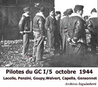 33 Octobre 1944 . GC 1/5  pilotes 