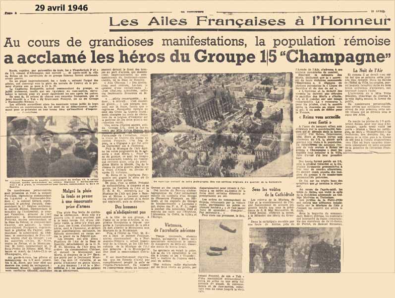 06 ournal ailes françaises à l'honneur Reims avril 1946