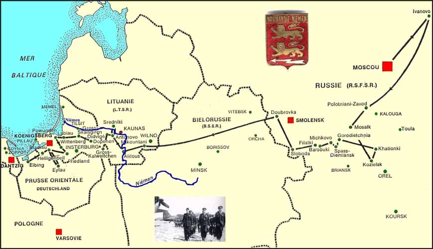 02 Le  parcours du " Normandie-Niémen" en Russie : les trois campagnes. 
