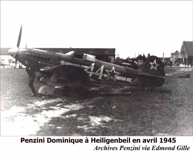 08. Penzini ( frigorifié) à Heiligenbeil en Russie en avril 1945, à l'avant du Yak N° 44.  