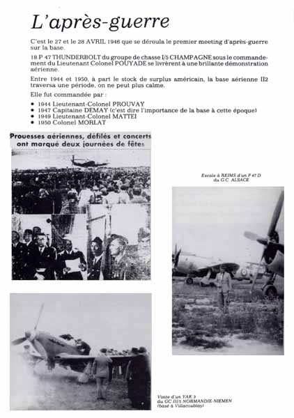 33. Penzini en yak3 à la fête du GC 1/5 "Champagne" en P47 Thunderbolt.Avril 1946.