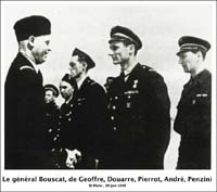 19. Le Général Bouscat, De Geoffre,Douarre, Pierrot, J. André et Penzini à St Dizier le 20 juin 1945