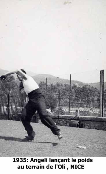 04  1935 Angeli au lancer du poids au Stade de l'Oli à Nice