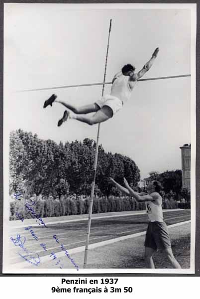 19 Penzini Dominique au saut à la perche en 1937 à Nice