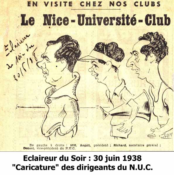 21 Caricatures des dirigeants du NUC 1938 : Angeli, Richard ( secrétaire) et Dubost.