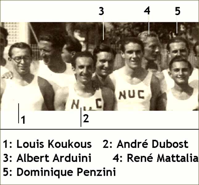 26  La "fine équipe" du NUC :Koukous, Dubost,Arduini, Mattalia et Penzini