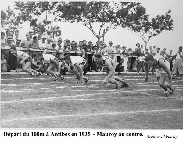 30-  1935 : 100m à Antibes avec Mauroy