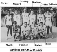 38 Le NUC à Toulouse en 1939 : Carlès, Ojard-Chillet, Mauroy, Koukous ... 