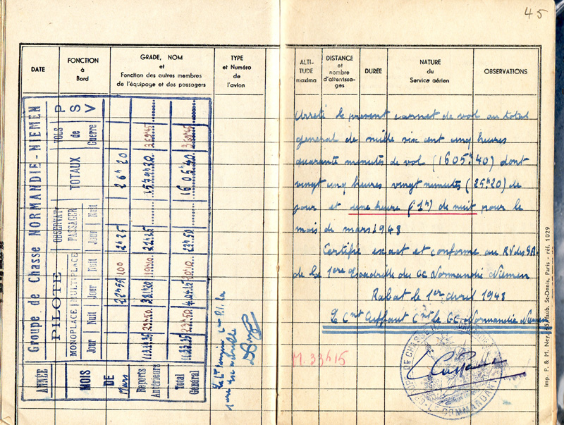 Carnet de vol 45