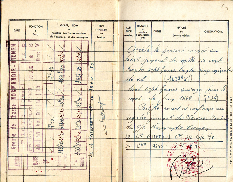 Carnet de vol 51
